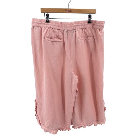 Lane Bryant Blush Pink Frill Ruffled Hem Capri Cropped Pants Womens Plus 18/20 - Picture 8 of 8